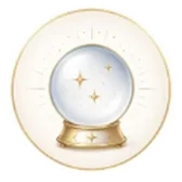 Sfera di cristallo su una base dorata